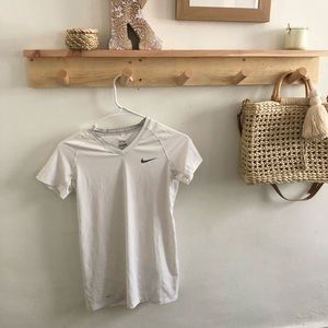 {Nike Pro} White Short Sleeve Athletic Top